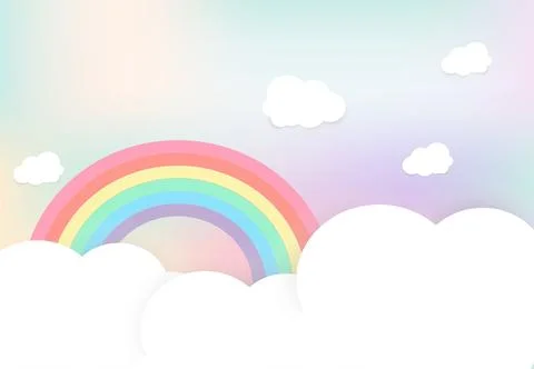 Beautiful white Clouds shape on pastel sky background. and concept of banne.. Stock Illustration