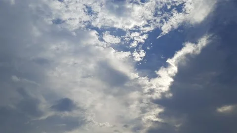 Beautiful white clouds time lapse video in blue sky with bright sunlight.. Stock Footage 135591285
