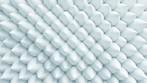 Beautiful White Cones on Surface Morphing in Seamless 3d Animation. Abstract Stock-Footage 90428244