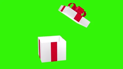 A beautiful white gift box opens. Stock Footage 310563813