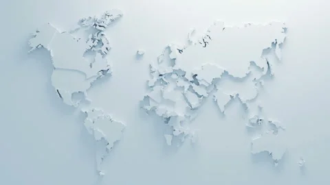 Beautiful White Global World Map of Surface Morphing in Seamless 3d Animation Video stock 90428786