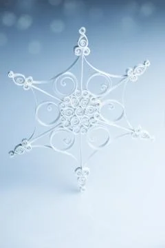 Beautiful white handmade snowflake Stock Photos