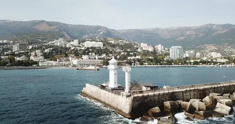 Beautiful white lighthouse Vidéo 87472645