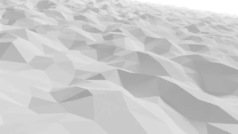 Beautiful White Low Poly Surface Waving in Abstract 3d Animation. 動画素材 72120276