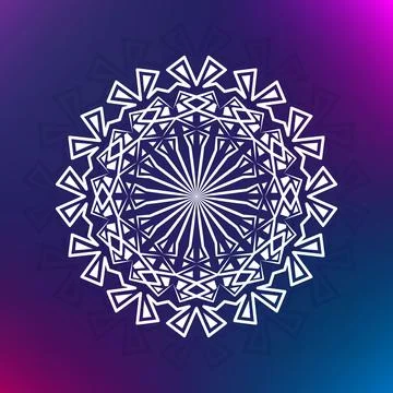 Beautiful White Mandala Art with Gradient Background Stock Illustration