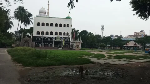 Beautiful White Mosque Exterior View in Kolkata Stock Footage 337227534
