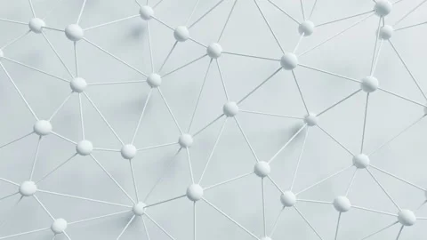 Beautiful White Network Grid with Lines and Spheres Morphing in Endless 3d Stock Footage 90385331