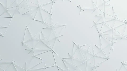 Beautiful White Network Grid with Lines Morphing in Seamless 3d Animation Stock Footage 90385461