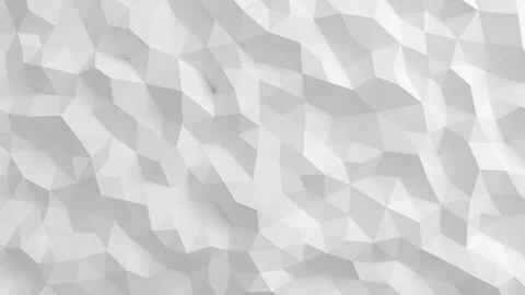 Beautiful White Polygonal Surface Waving in Seamless 3d animation. Stock Footage 71977817