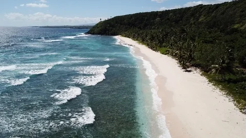Beautiful white sandy beach in Samoa 库存影片 97567162