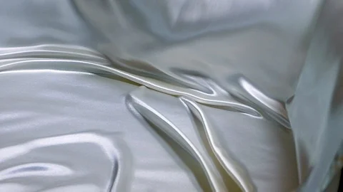 Beautiful white satin Stock Footage 99488090