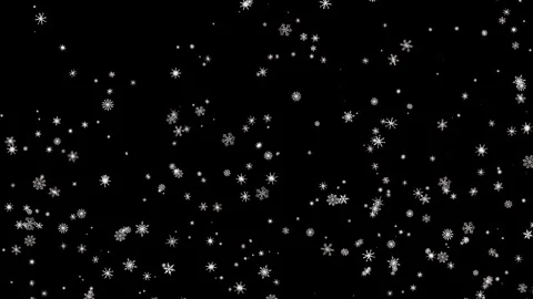 Beautiful White Snowflakes Falling Against Black Winter Sky Overlay Vídeo Stock 344294726