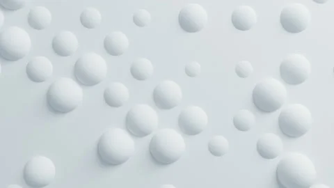 Beautiful White Spheres on Surface Morphing in Seamless 3d Animation. Abstract Stock Footage 90420634