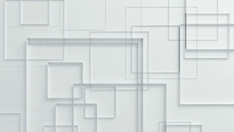Beautiful White Squares on Surface Moving in Seamless 3d Animation. Abstract Stock Footage 90385670