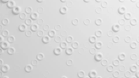 Beautiful White Toruses on Surface Moving in Seamless 3d Animation. Abstract Stock Footage 90428306