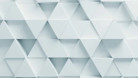 Beautiful White Triangles on Surface Moving in Seamless 3d Animation. Abstract Stock Footage 90426244