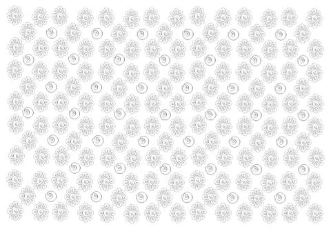 Beautiful White Wallpaper with Flowers Pattern Background Stock Illustration