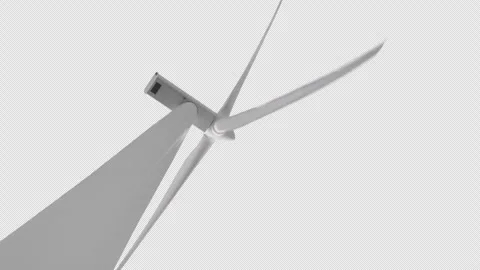 Beautiful white windmill on the alpha channel Stock Footage 278125087