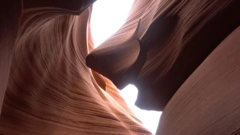Beautiful wide angle view Lower Antelope Canyon of amazing sandstone formatio Stock Photos