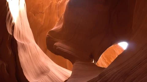 Beautiful wide angle view Lower Antelope Canyon of amazing sandstone formatio Stock Photos