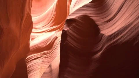 Beautiful wide angle view Lower Antelope Canyon of amazing sandstone formatio Stock Photos