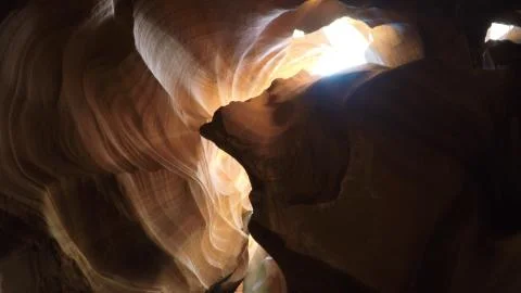 Beautiful wide angle view Lower Antelope Canyon of amazing sandstone formatio Stock Photos