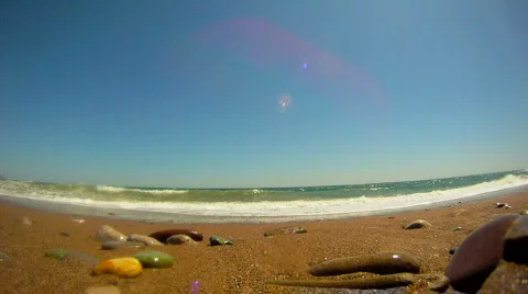 Beautiful wild beach Stock Footage 835486