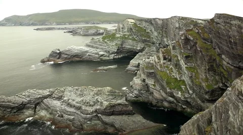 Beautiful wild landscape cliffs with rough sea Stock Footage 45077978