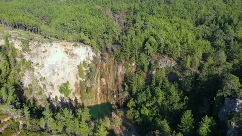 A beautiful wild waterfall in a forest thicket on the southern coast of Turkey. Stock Footage 233606607