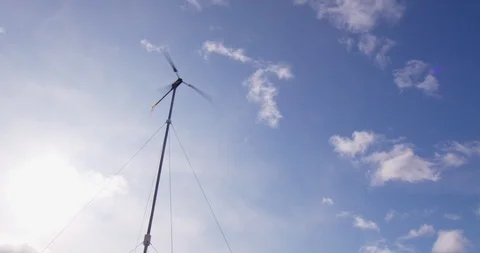 Beautiful windmill moving camera footage  Stock Footage 120592629