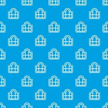 Beautiful window frame pattern vector seamless blue Stock Illustration