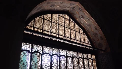 A beautiful window with a lattice in the Topkapi Palace Stock Footage 291811815