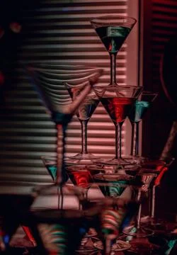 Beautiful wine champagne glasses  Stock Photos