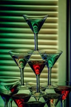 Beautiful wine champagne glasses  Stock Photos
