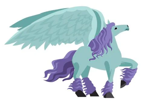 Beautiful winged pegasus Stock Illustration