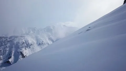 Beautiful Winter Aerial Flight Over Mountain Chain Landscape Alps Adventure Stock Footage 127212853