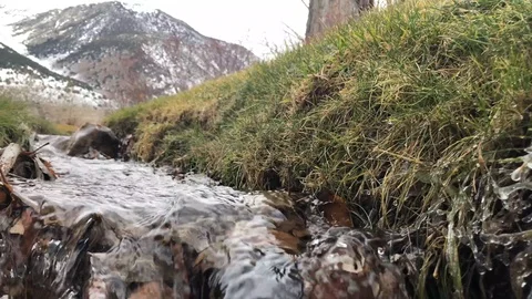 Beautiful Winter Creek Stock Footage 101045332