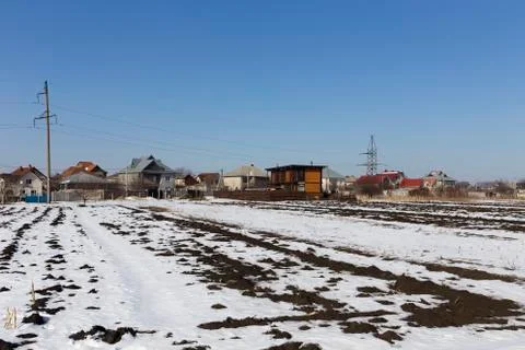 Beautiful winter field. Stock Photos