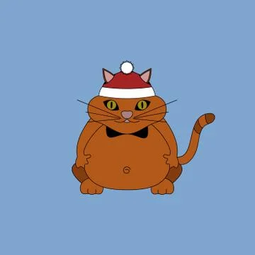 Beautiful winter ginger cat. Stock Illustration