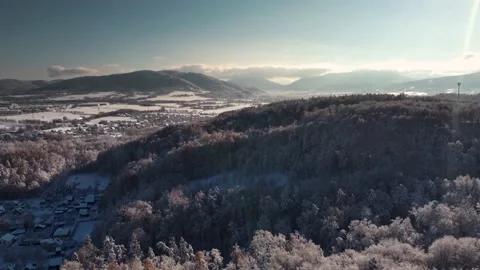 Beautiful winter landscape drone 4K Video stock 225757635