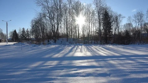 Beautiful winter landscape Stock Footage 100634036