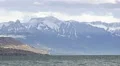 Beautiful winter landscape of Lake Geneva and Swiss Alps with glacier on peaks HD Footage