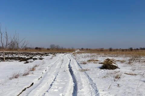 Beautiful winter road. Stock Photos