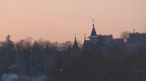 A beautiful winter scene at sunset Vídeos de archivo 22424225