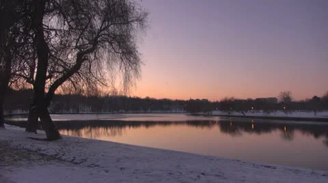 A beautiful winter scene at sunset Vídeos de archivo 22424510