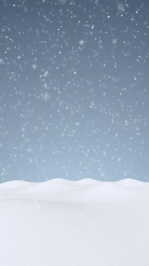 Beautiful winter snow landscape with loop realistic snowfall vertical backgr Stock Footage 345681574