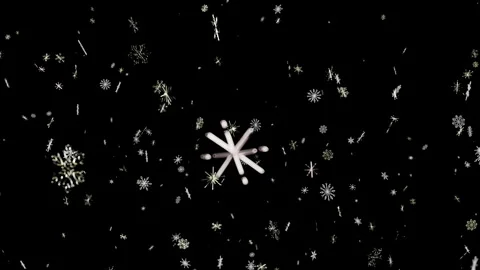 Beautiful winter snowflakes gently falling against a dark night sky 스톡 동영상 344690111