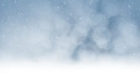 Beautiful winter snowy bright blue sky with loop snowfall animation Stock Footage 345683733