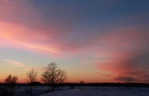 Beautiful winter sunset Stock-Fotos