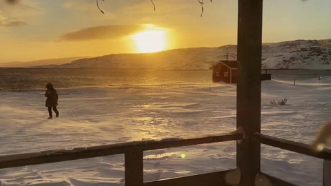 Beautiful winter sunset in Siberia Stock-Footage 219627698